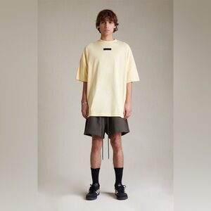 Fear of God Essentials Men’s Heavyweight Short-Sleeve Logo Tee, Garden Yellow